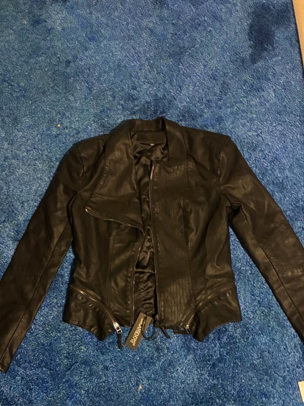 Black  Faux Leather Jacket